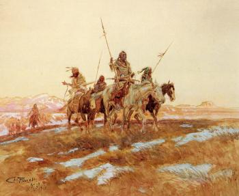 Charles Marion Russell : Piegan Hunting Party